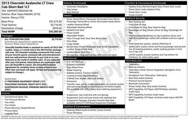2013 CHEVROLET Avalanche