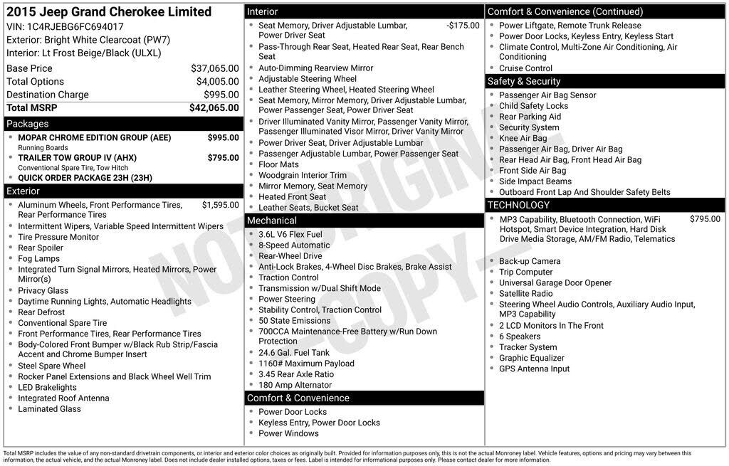 2015 JEEP Grand Cherokee