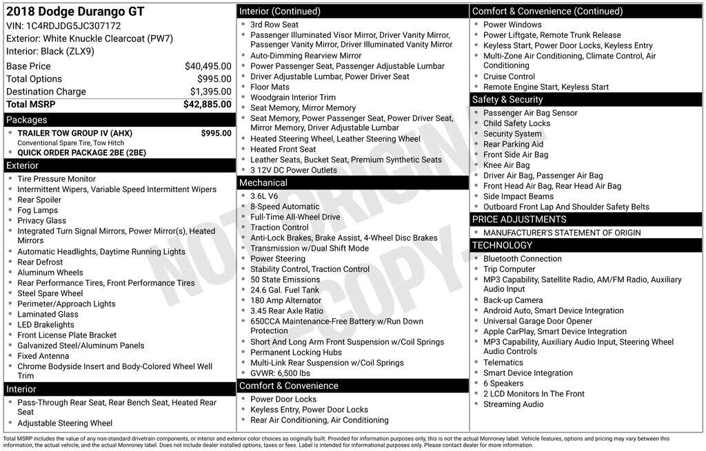 2018 DODGE Durango