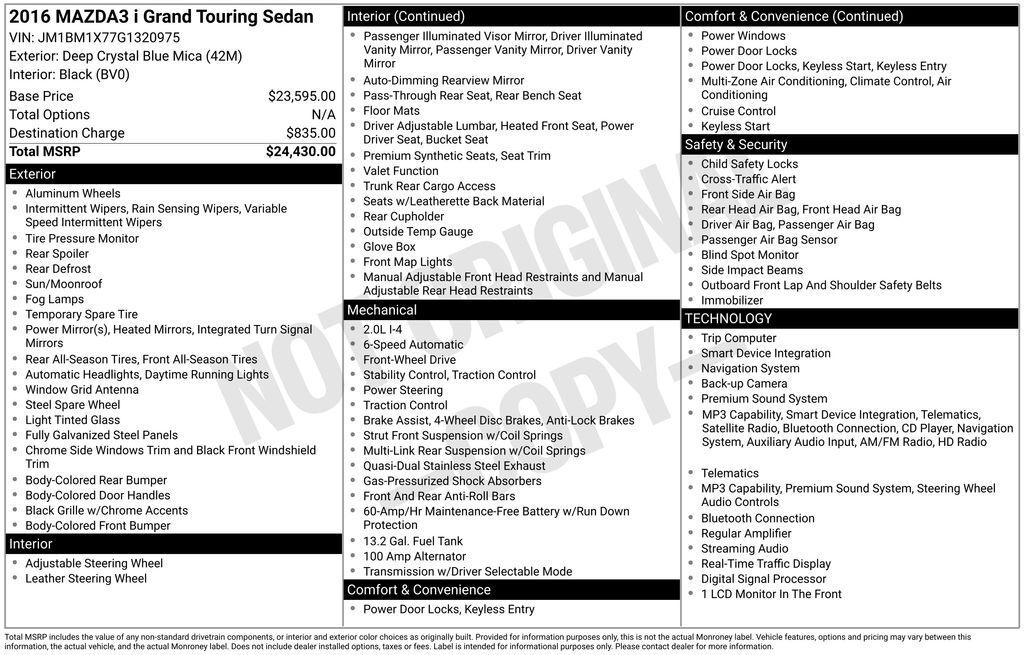 2016 MAZDA Mazda3