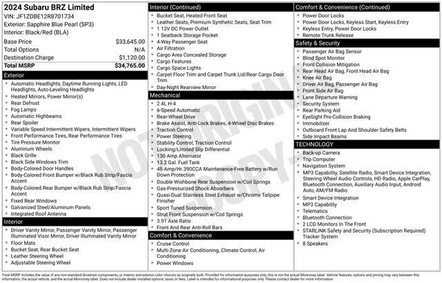 2024 SUBARU BRZ