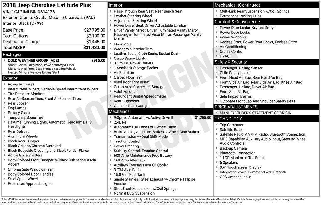 2018 JEEP Cherokee