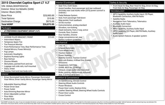 2015 CHEVROLET Captiva Sport