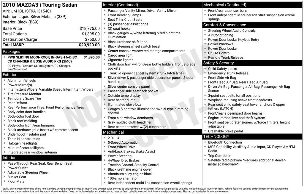 2010 MAZDA Mazda3