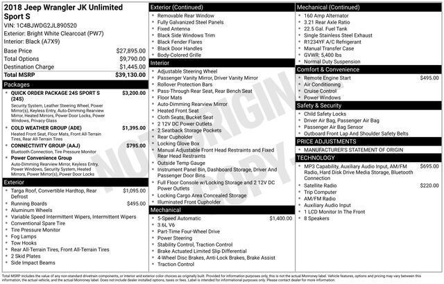 2018 JEEP Wrangler JK