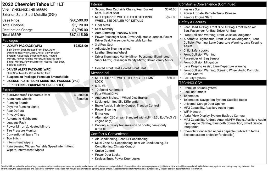 2022 CHEVROLET Tahoe