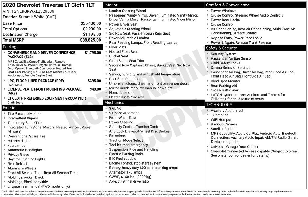 2020 CHEVROLET Traverse