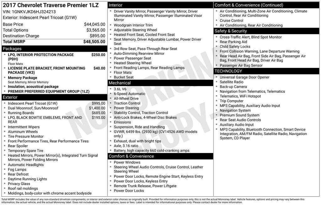 2017 CHEVROLET Traverse