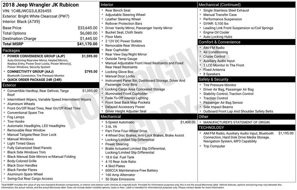 2018 JEEP Wrangler JK