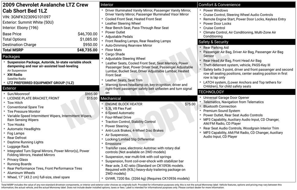 2009 CHEVROLET Avalanche