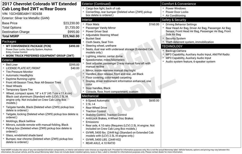 2017 CHEVROLET Colorado