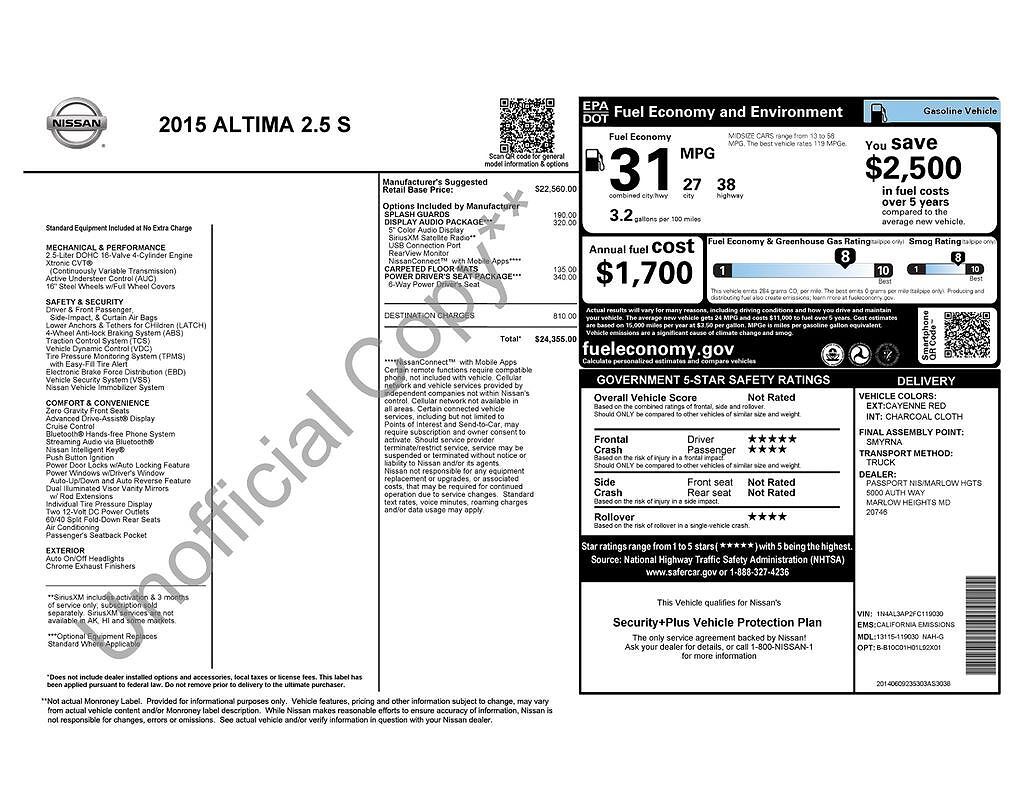 2015 NISSAN Altima