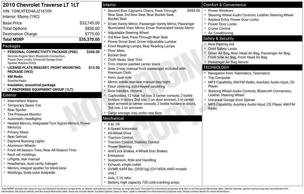 2010 CHEVROLET Traverse