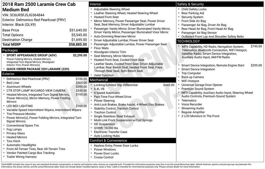 2018 RAM 2500