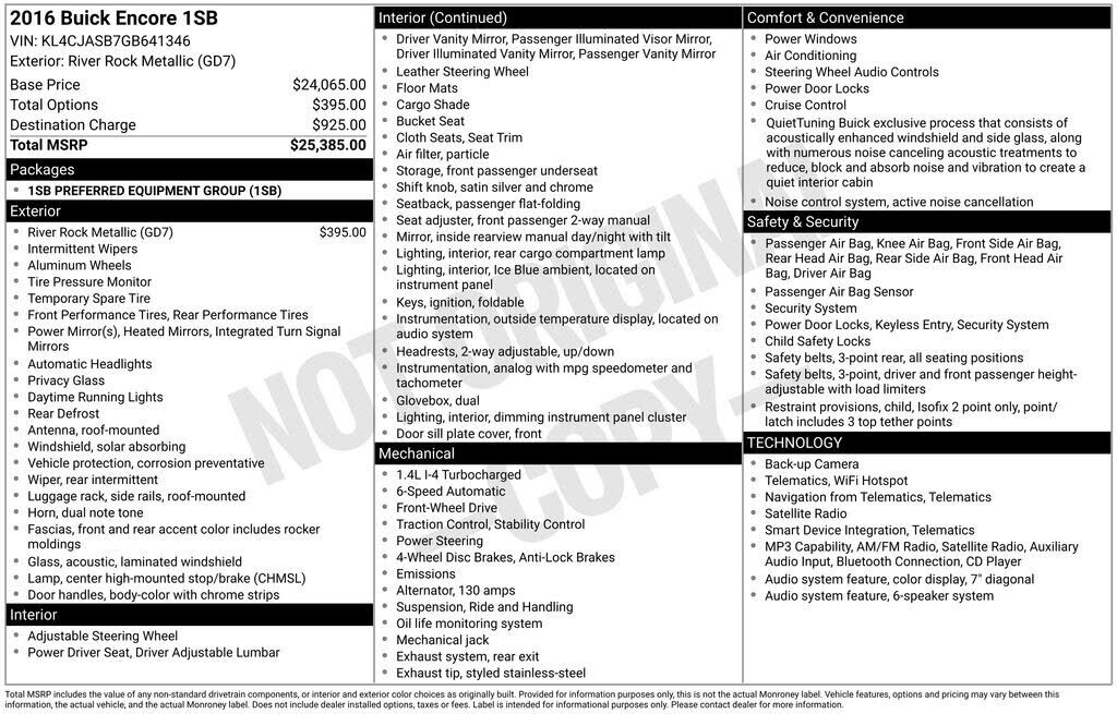 2016 BUICK Encore