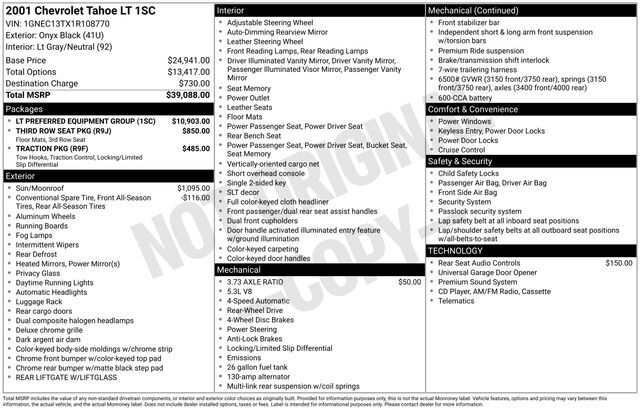 2001 CHEVROLET Tahoe