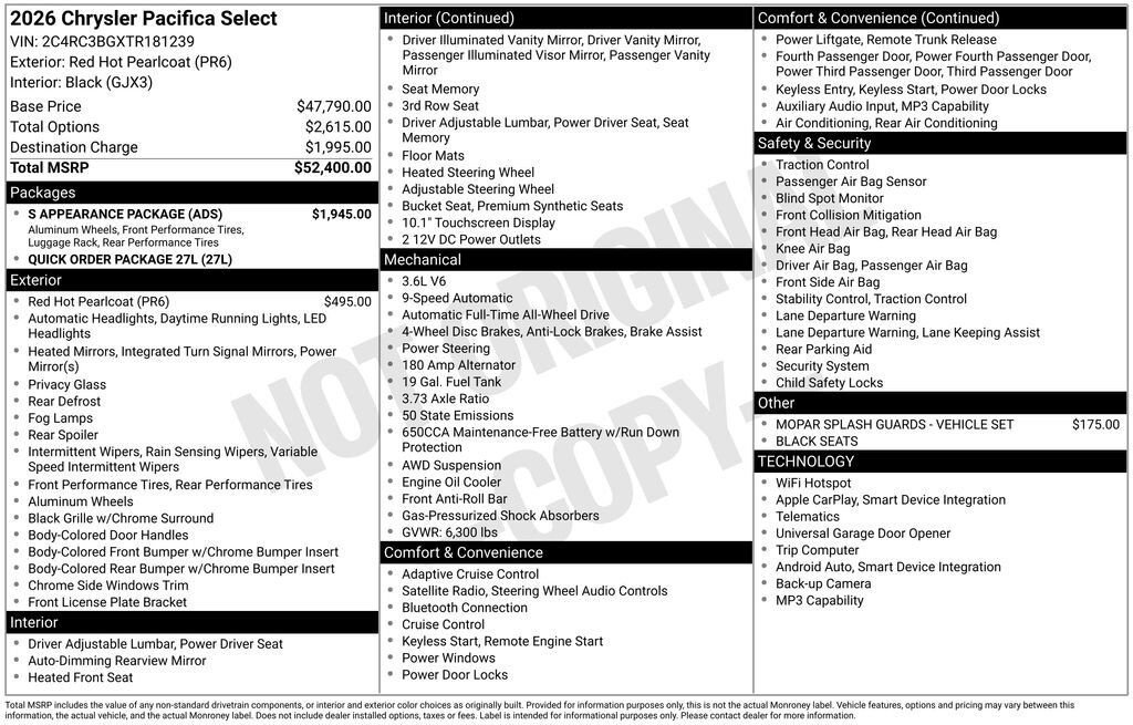 2026 CHRYSLER Pacifica