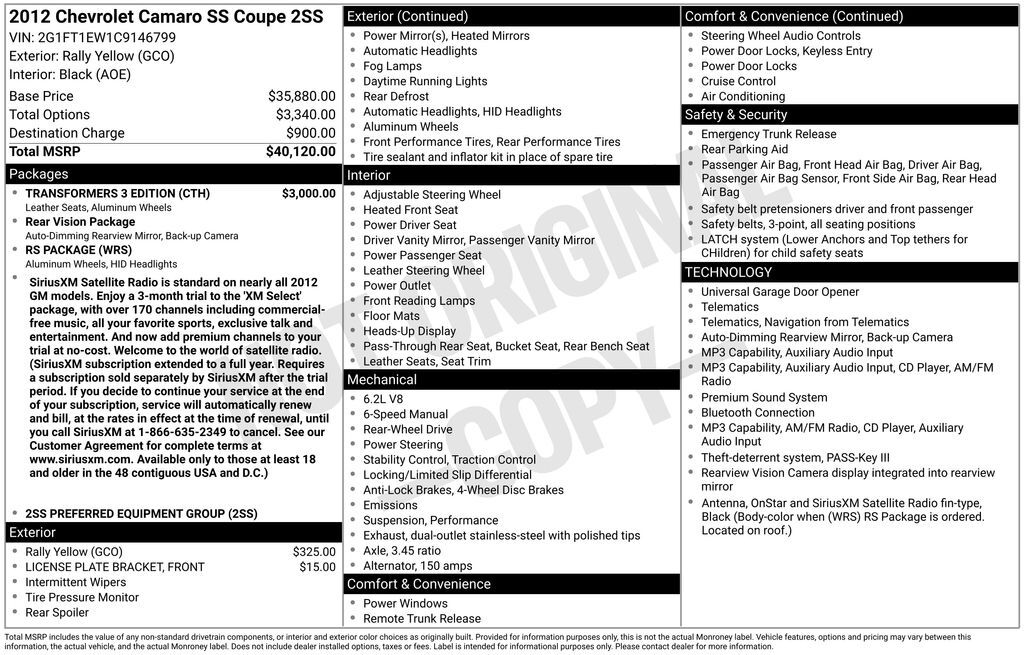 2012 CHEVROLET Camaro