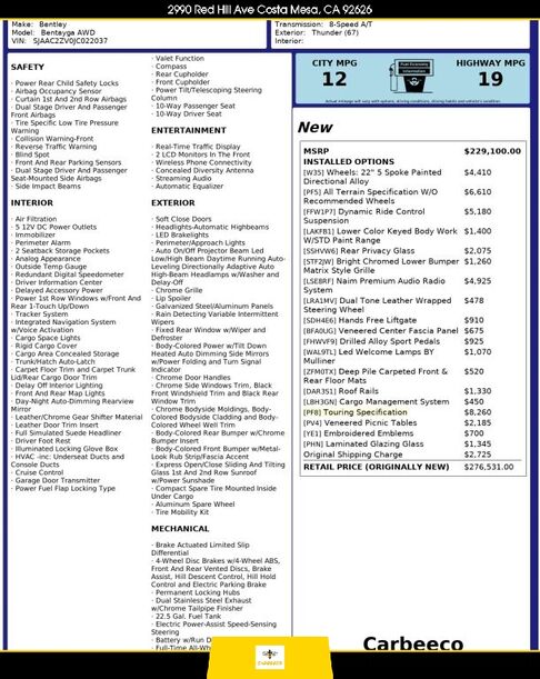 2018 BENTLEY Bentayga