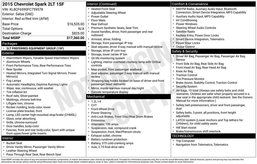 2015 CHEVROLET Spark