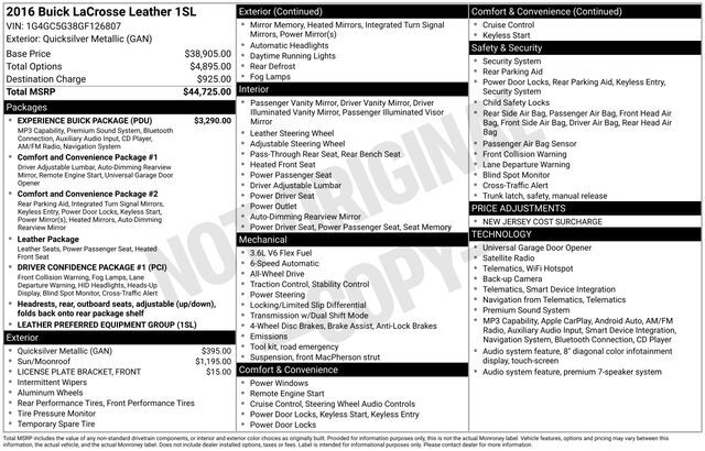 2016 BUICK LaCrosse
