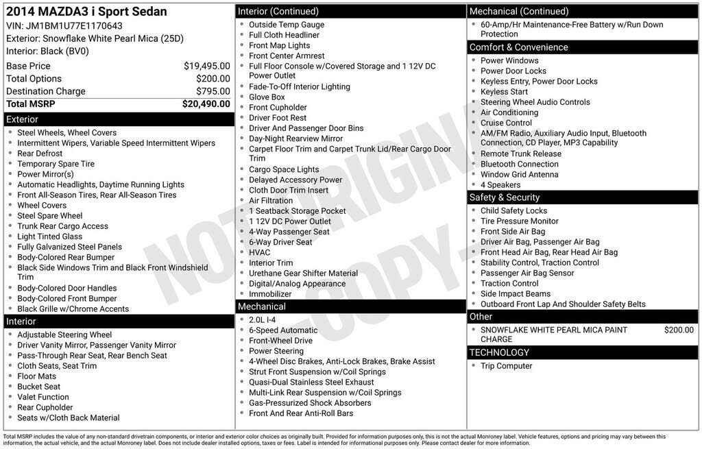 2014 MAZDA Mazda3