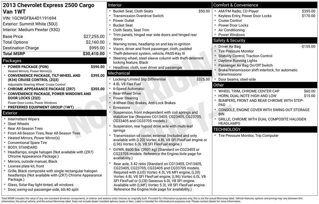 2013 CHEVROLET Express