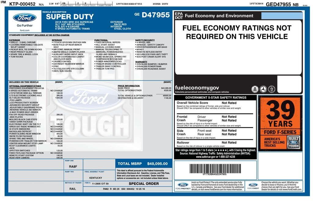 2016 FORD F-350