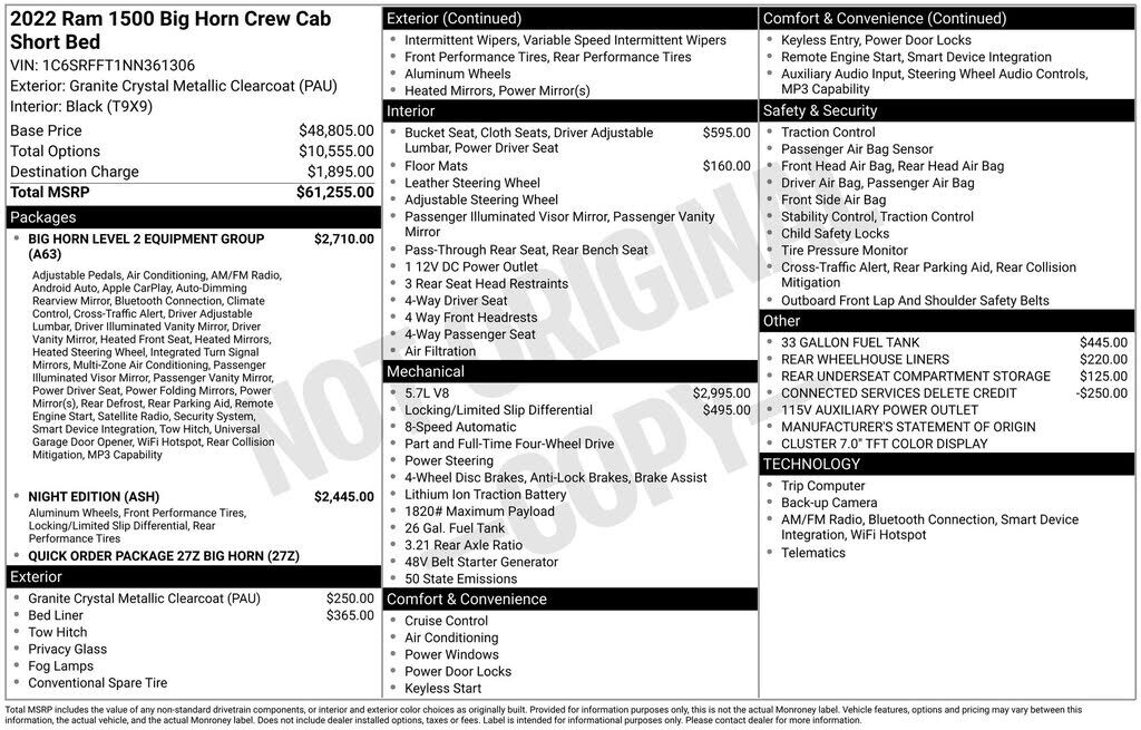 2022 RAM 1500