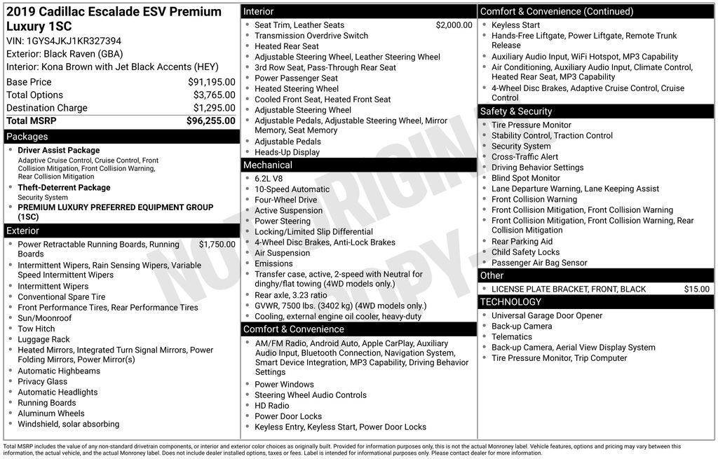 2019 CADILLAC Escalade ESV