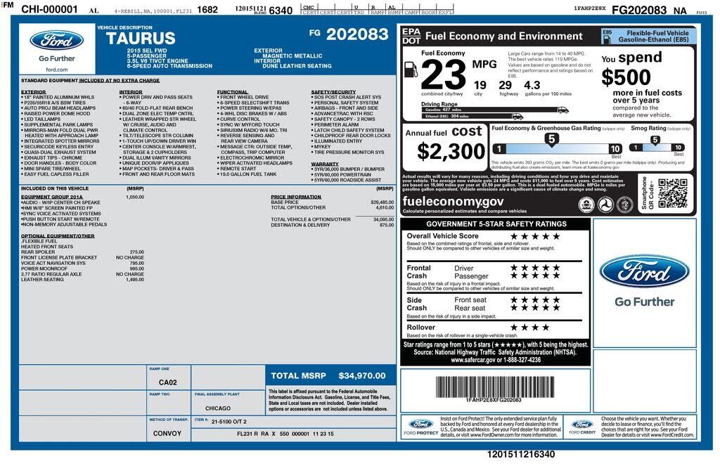 2015 FORD Taurus