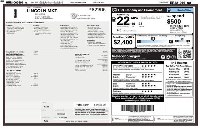 2014 LINCOLN MKZ