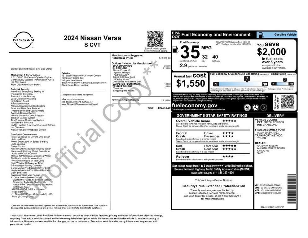 2024 NISSAN Versa