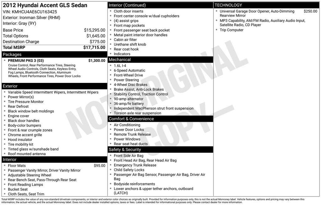 2012 HYUNDAI Accent