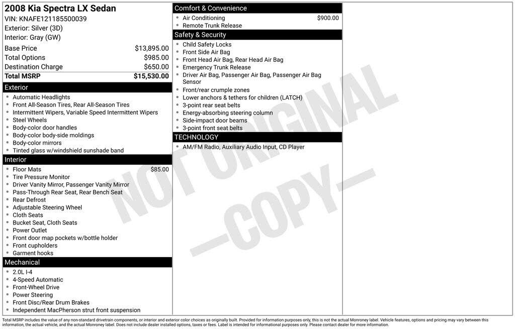 2008 KIA Spectra