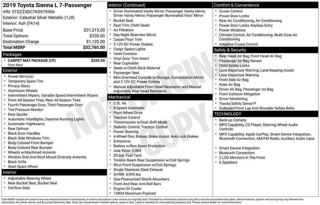 2019 Toyota Sienna