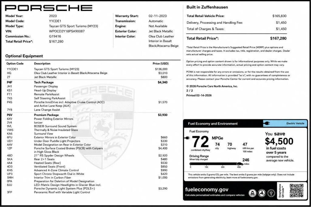 2023 PORSCHE Taycan