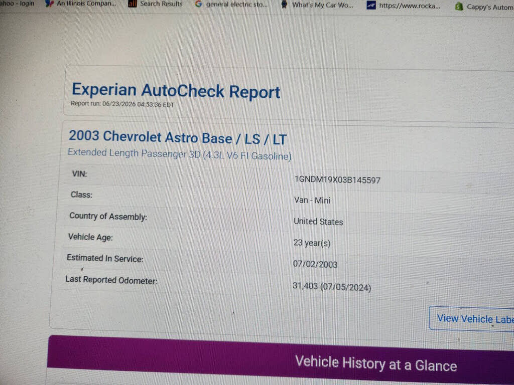 2003 CHEVROLET Astro Van