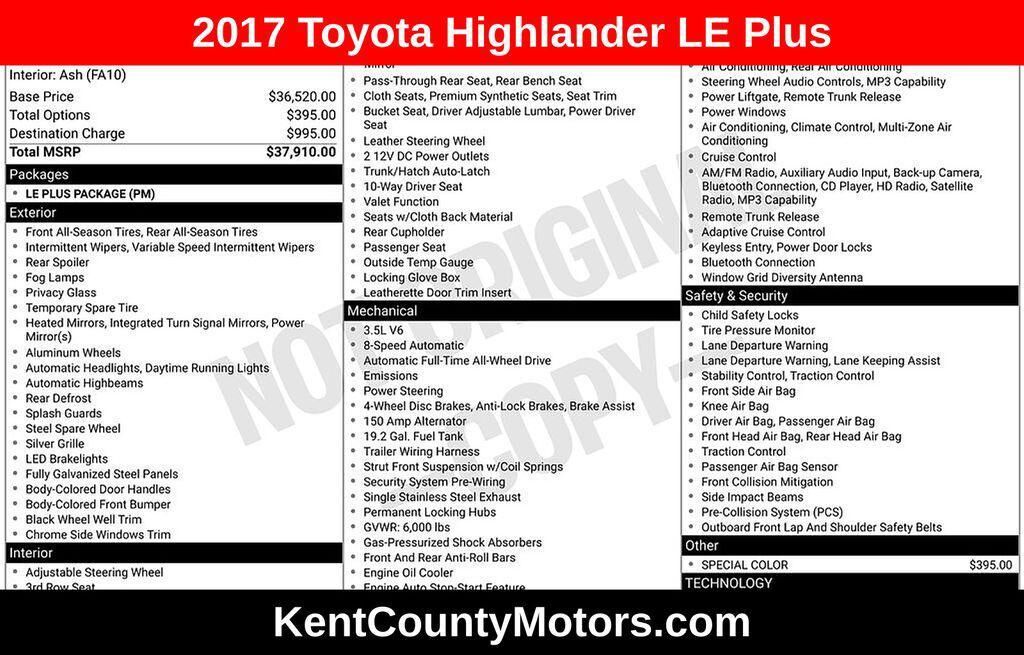2017 TOYOTA Highlander
