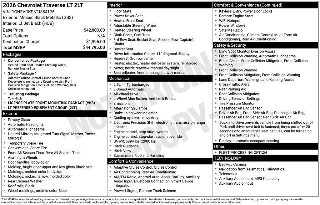 2026 CHEVROLET Traverse