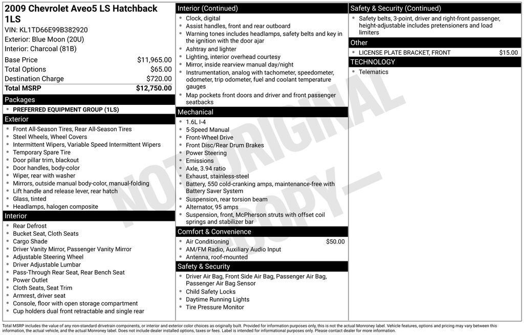 2009 CHEVROLET Aveo