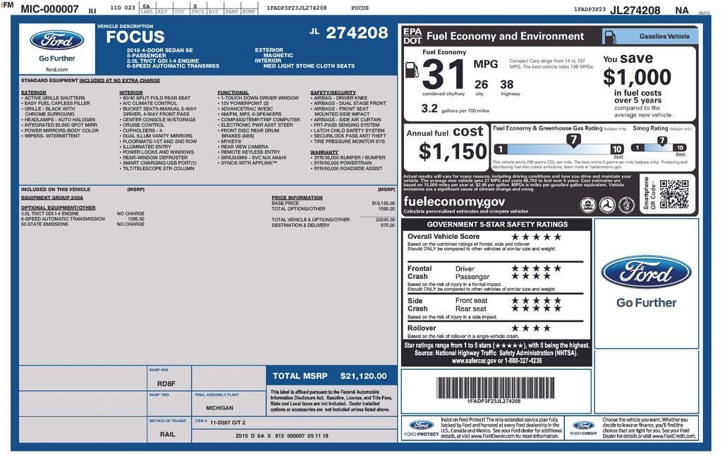 2018 FORD Focus