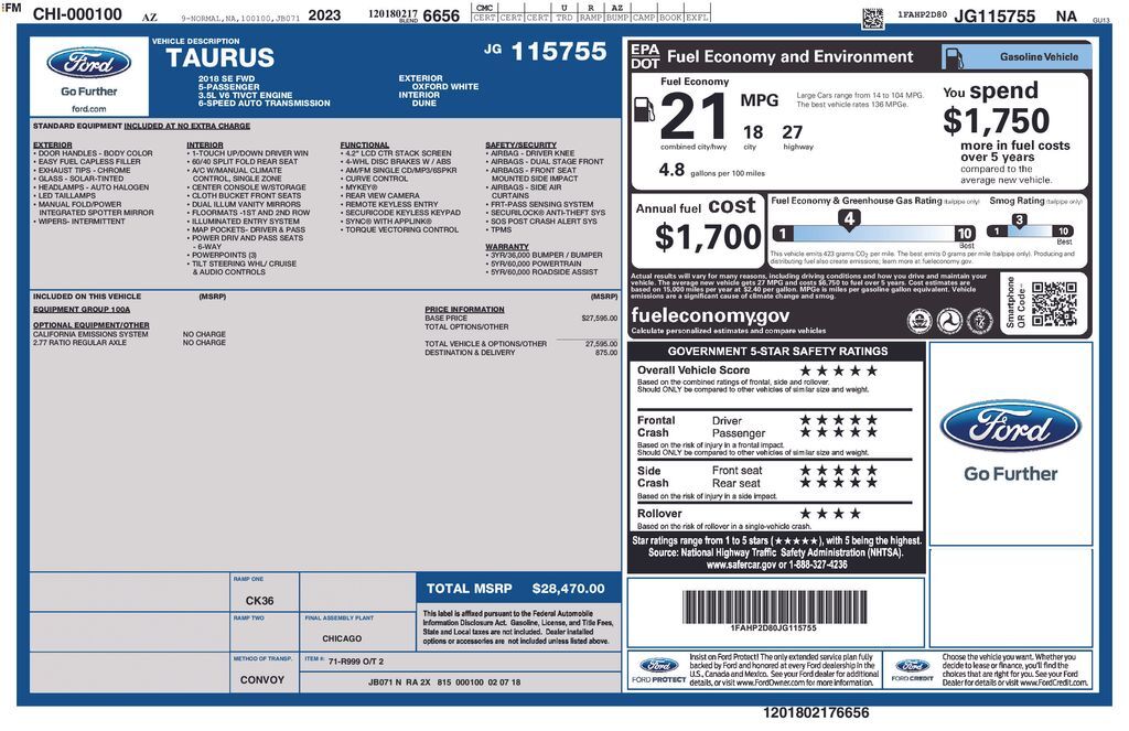 2018 FORD Taurus