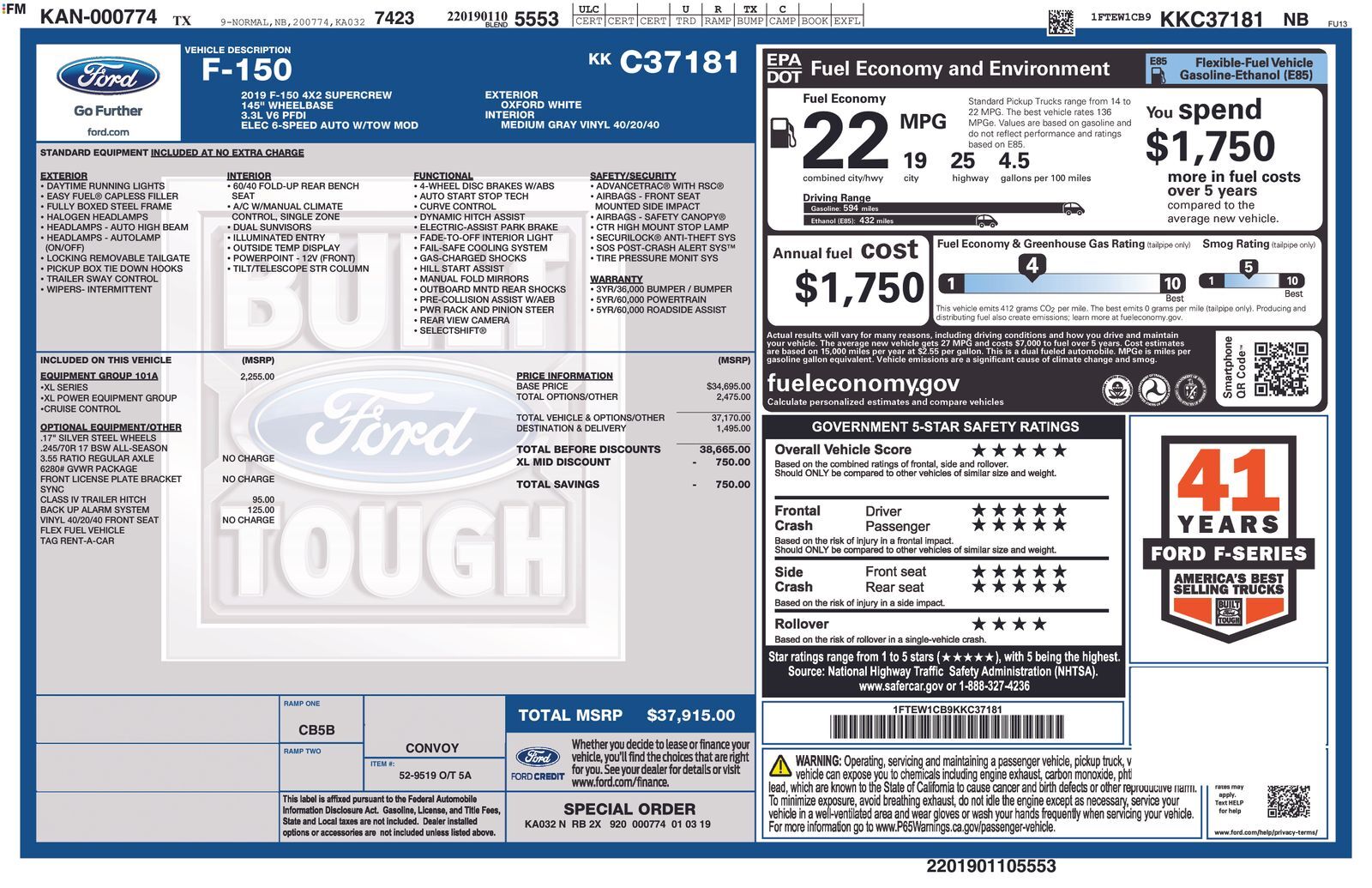 2019 FORD F-150