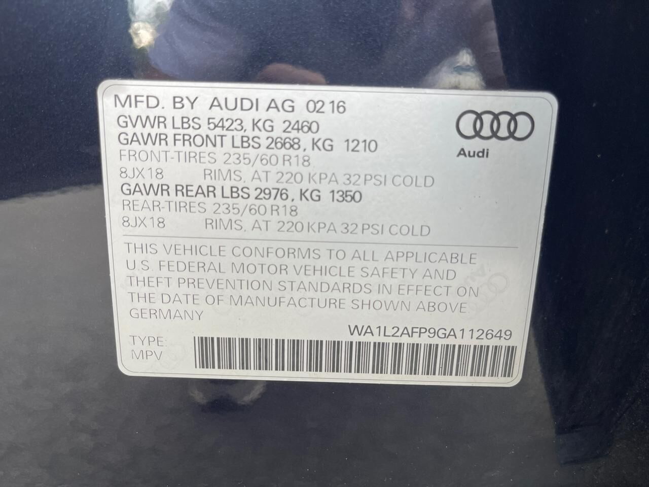 2016 AUDI Q5