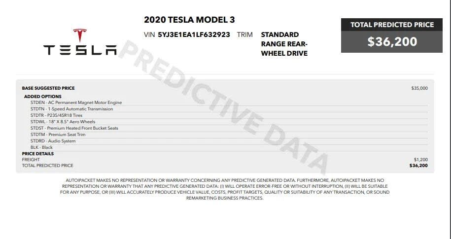 2020 TESLA Model 3
