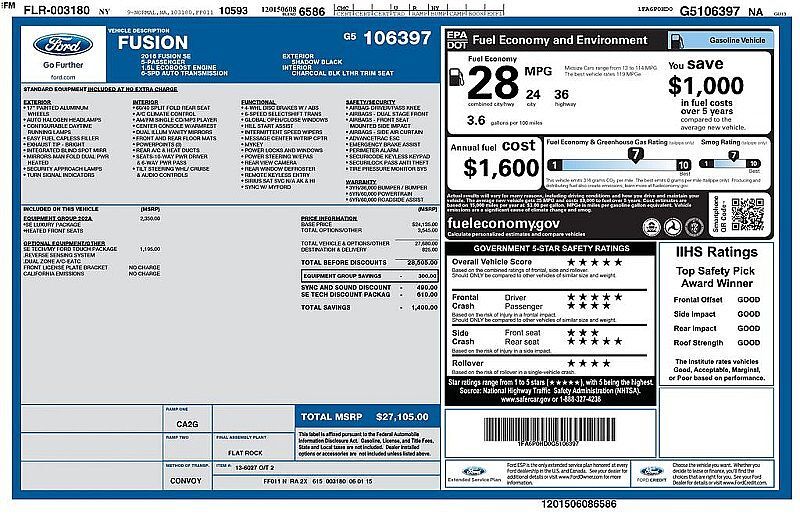 2016 FORD Fusion