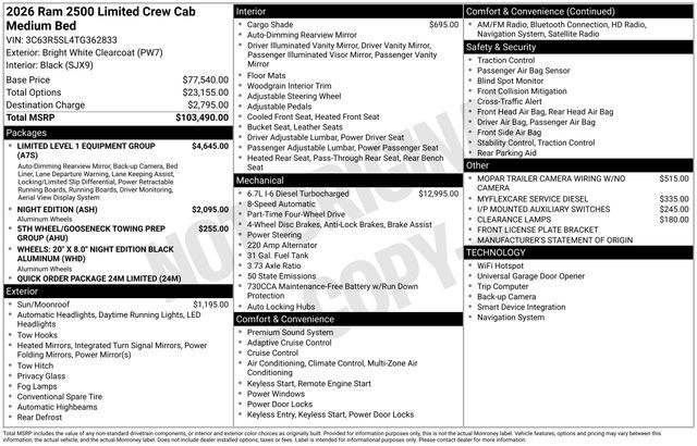 2026 RAM 2500
