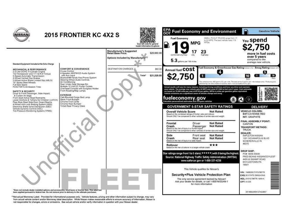 2015 NISSAN Frontier