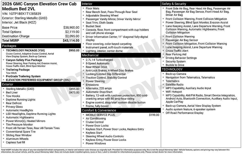 2026 GMC Canyon